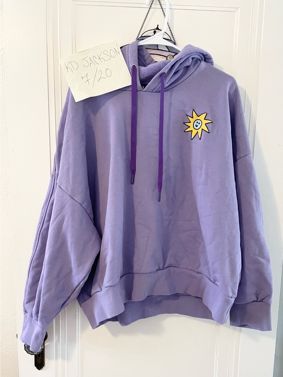 Modcloth Tops - Lavender Smiley Sun And Alien Creatures Graphic Hoodie